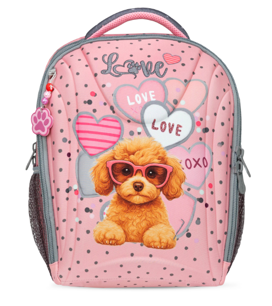 Ranac školski anatomski Belmil Sturdy Pink Heart Puppy