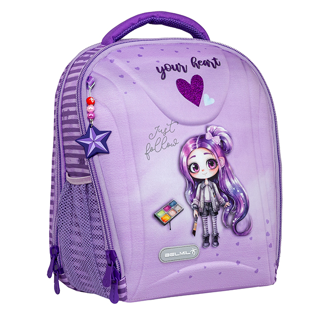Ranac školski anatomski Belmil Sturdy Purple hair girl