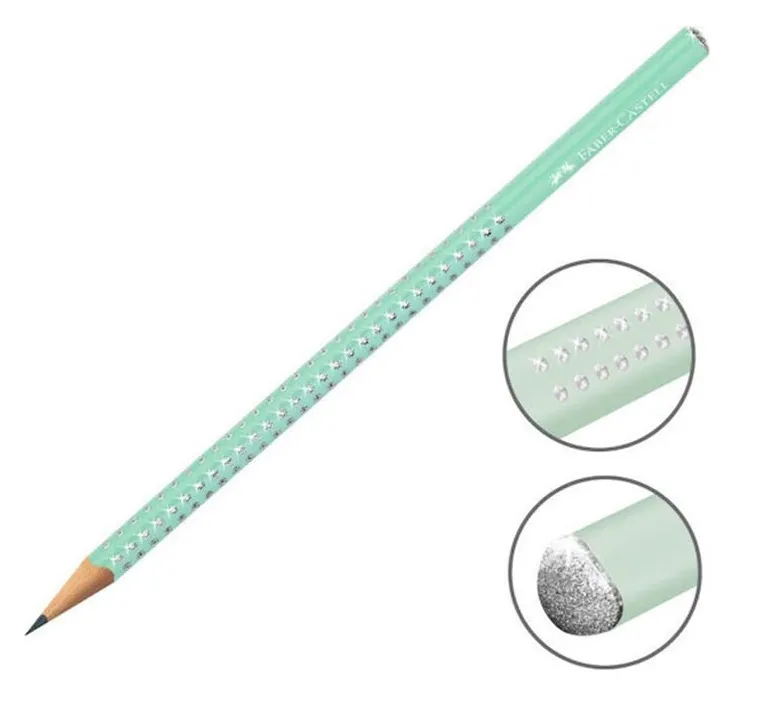 Grafitna olovka Faber-Castell Sparkle Jelly Mint Grip HB
